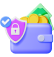 Secure payment shield icon